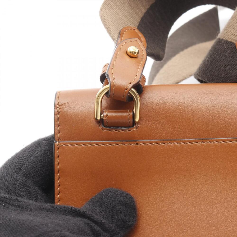 Fendi Flat Baguette shoulder bag brown leather canvas - Picture 6 of 9